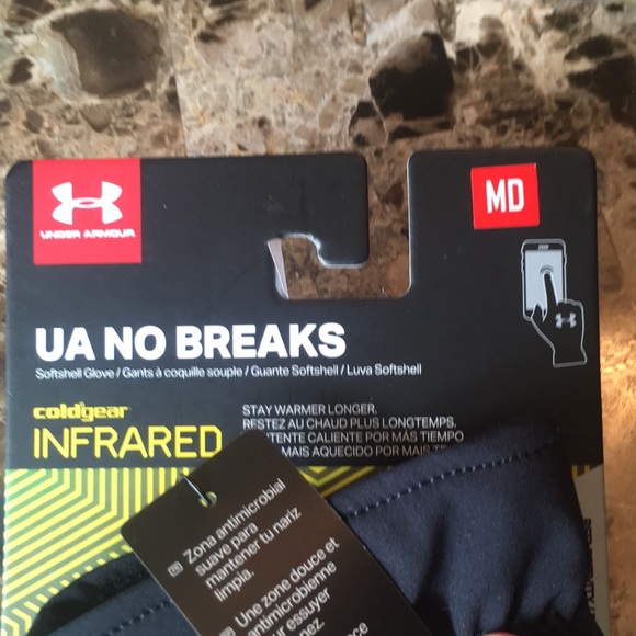 Mens UA Under Armour No Black Gloves Size Medium M - Picture 3 of 8